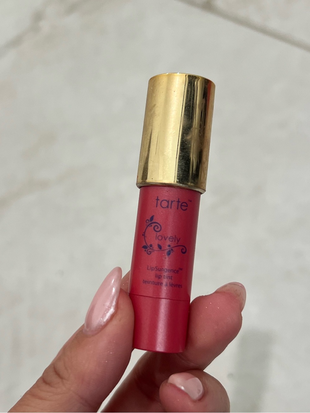 Tarte Lovely Lip Tint in Rose Pink with Gold Cap